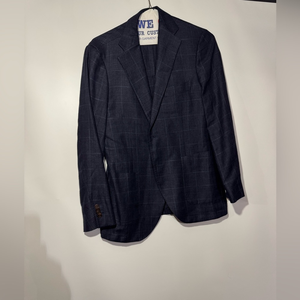 Elegant Navy Checkered Blazer